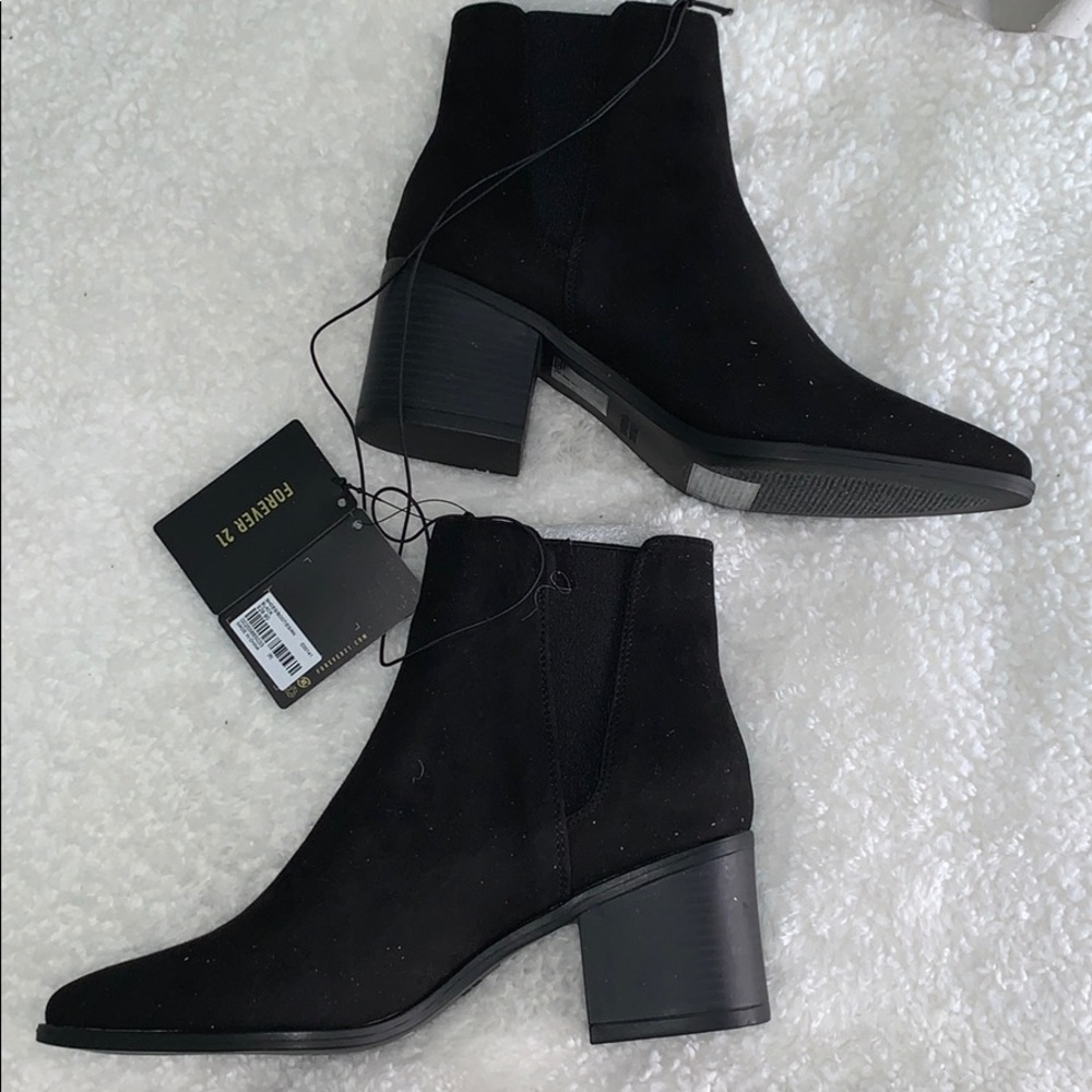 Black Suede Heeled Booties
